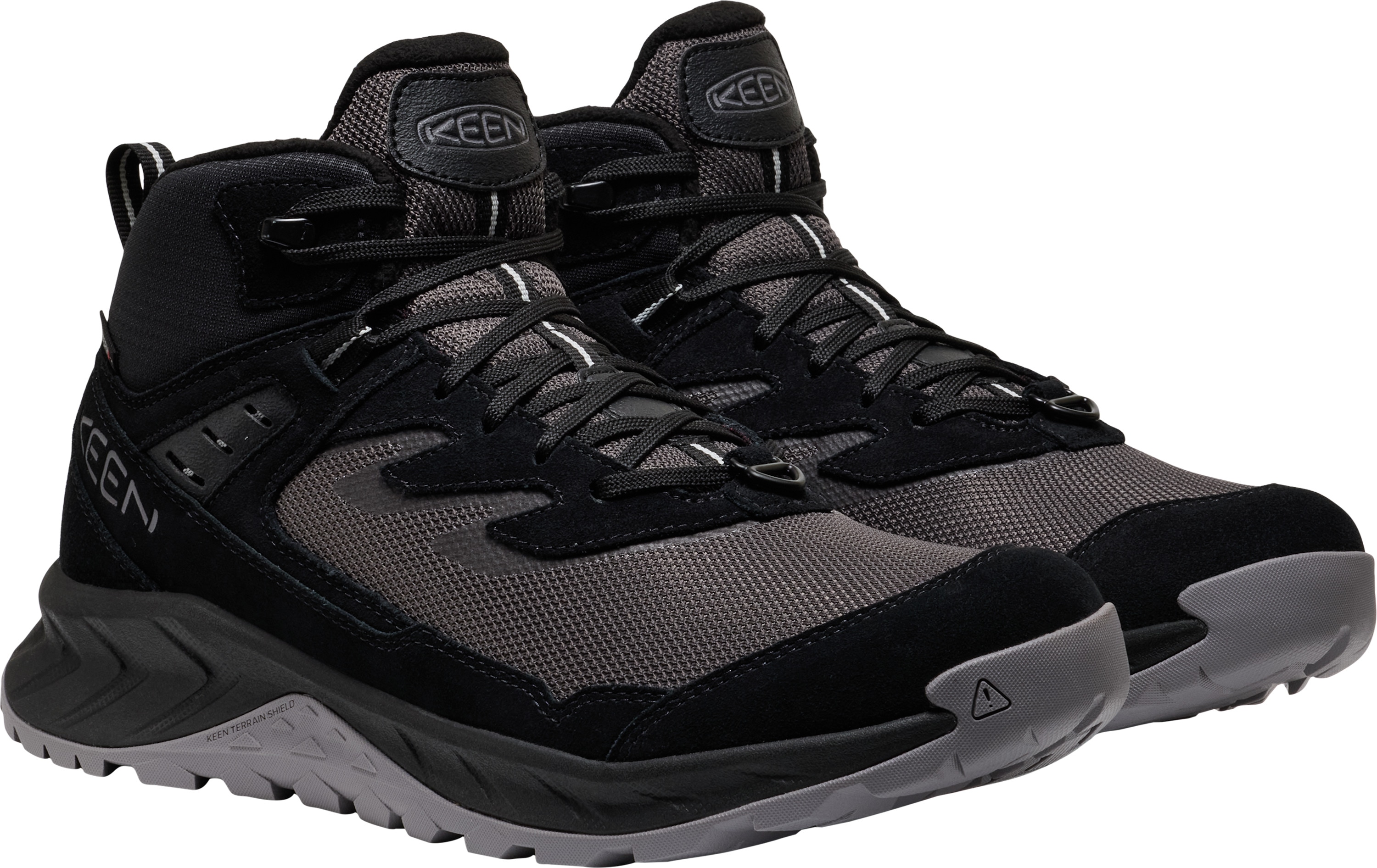 Winterstiefel KEEN "HIGHTRAIL MID POLAR", Damen, Gr. 44, schwarz, steel grau, Leder, Synthetik, Schuhe, Winterschuhe, Winterboots, Snowboots