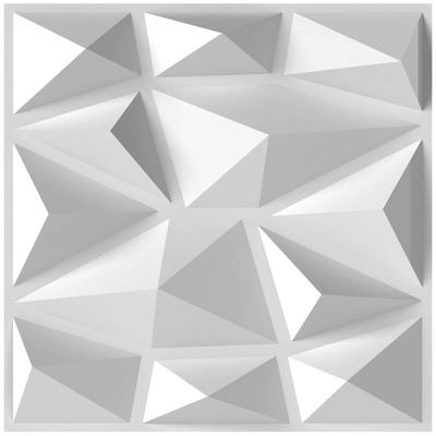 Costway 50-Pack 3D Wall Panels PVC Interior Wall Decoration with Diamond Accent-White