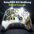 Controller RGB EasySMX X15 Gamepad effetto Hall compatibile con PC/Switch/telefono/Steam/TV, supporto Bluetooth/cavo/dongle USB