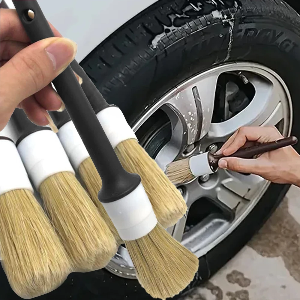 Auto-Detaillierungsbürste, hochwertige weiche Auto-Reinigungsbürsten für die Reinigung von Innen- und Außenrädern, Emblemen, Lüftungsschlitzen, empfindliche Oberflächen Image