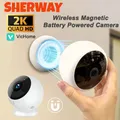 Telecamera di sicurezza domestica Wifi 2K 5MP Telecamera di sicurezza domestica wireless esterna magnetica alimentata a batteria Telecamera di sorveglianza AI Rilevazione di movimento Cam HD per