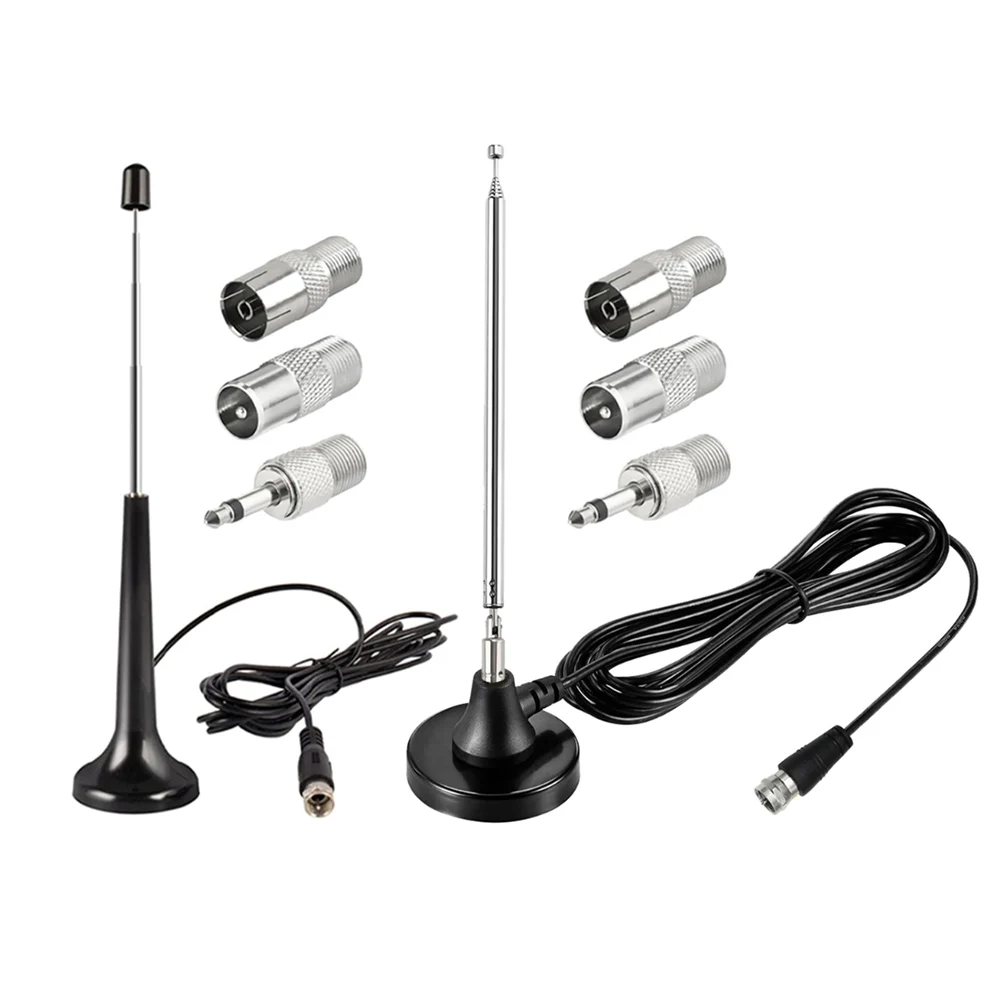 Antenne telescopiche FM ad alto guadagno Antenne FM DAB da 75 ohm Antenne radio M per interni con 3 adattatori per radio FM digitale