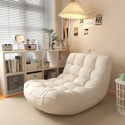 Lazy Sofa Bed Single Person Bedroom Small Sofa Main Bedroom Recliner Tat Balcony Leisure Chair Faux Leather Protection Cover