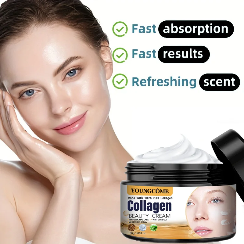 Gesichtscreme, Kollagen, Hyaluron, Pflege, Anti-Falten, feuchtigkeitsspendend, Anti-Aging, Nacht, Schrumpfung der Poren, Aufhellung, glatt Image