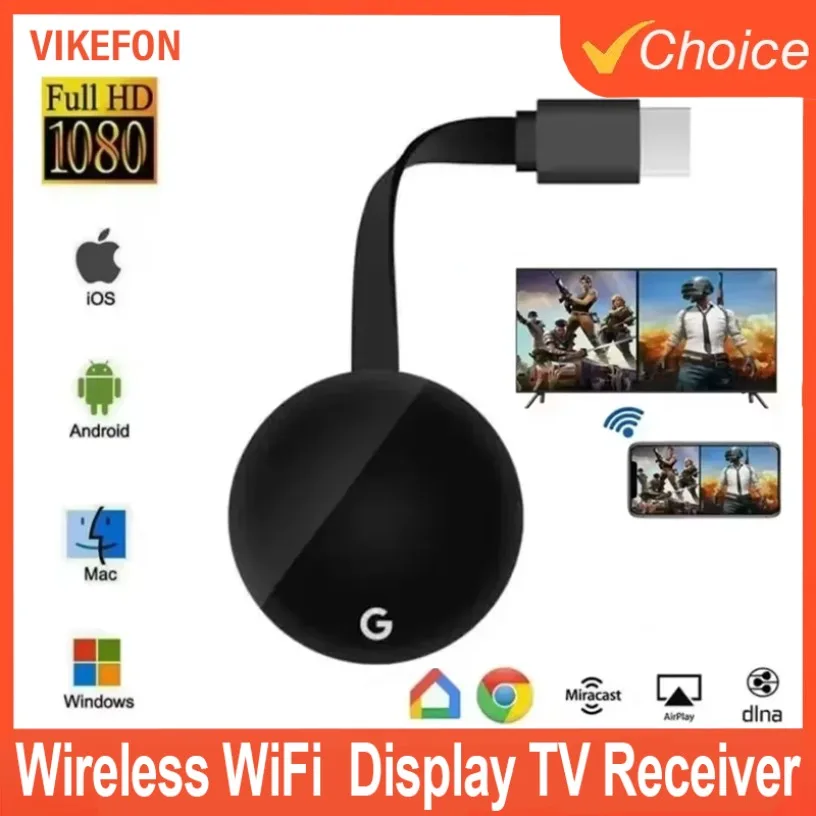 HDMI-kompatibel HD Display Dongle Media Streaming Video Tv Smart Home Chromecast Google Wireless WiFi mirascreen Für ios/Android Image