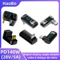 Adattatore USB C da 90 gradi Adattatore tipo C a forma di U ad angolo retto Trasferimento dati 40 Gbps PD 140 W USB4.0 8K 60 Hz Video per Thunderbolt 3/4