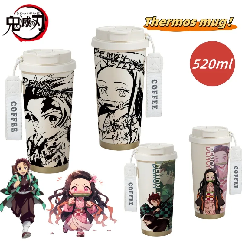 Dämonentöter Kamado Tanjirou Nezuko Agatsuma Zenitsu Anime Muster Edelstahl Thermosbecher Idee Auslaufsichere Strohbecher Geschenk Image