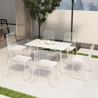 Outdoor Iron Bistro Table and Chairs Set, Chic Patio & Garden Furniture for Café, Balcony & Home Use Outdoor Chair Set