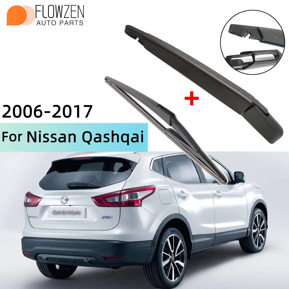 Passt Für Nissan Qashqai 2006--2017 Hinten Scheibenwischerblatt Wischerarm Windschutzscheibe Scheibenwischer Bürsten Reinigung Zugriffs Image