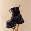 Comemore Chunky Plattform Schwarz Stiefeletten Frauen Schuhe 2025, Neue Frühling Herbst Leder Booties Punk Dicken Boden Motorrad Stiefel