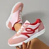 Lässige Sportschuhe für Damen – Gummisohle, geometrisches Muster, niedrig geschnittenes Schnürdesign, geeignet zum Tragen aller Jahreszeiten, Größe 36–42