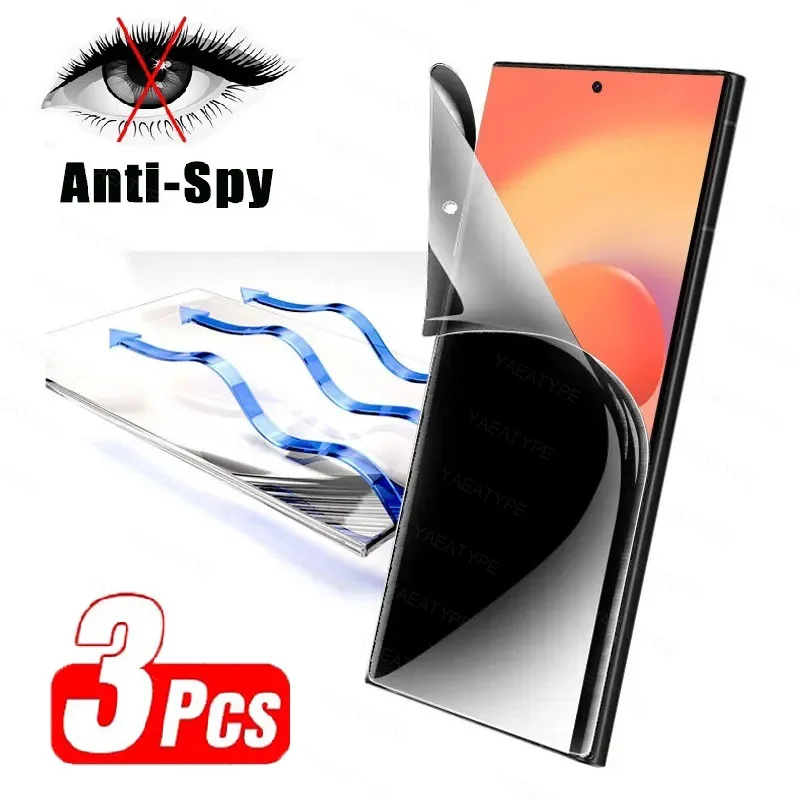 3Pcs Privacy Hydrogel Film For Motorola Edge 50 40 Pro Neo Stylus 5G 2024 G64 G24 Power G Play Without Fingerprint Unlocking