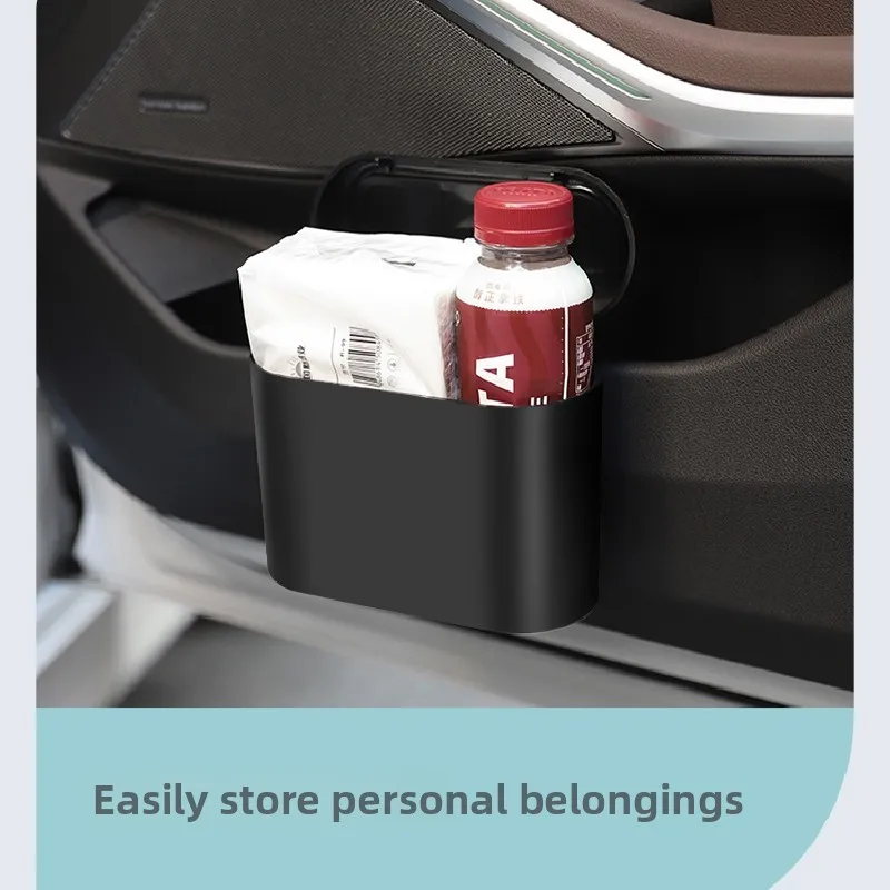 Für Ford Kuga PHEV Ranger Raptor 2019 ~ 2025 Auto Mülleimer Mit Deckel Auslaufsicher Schwarz Quadrat Drücken hängen Mülleimer Zubehör Image