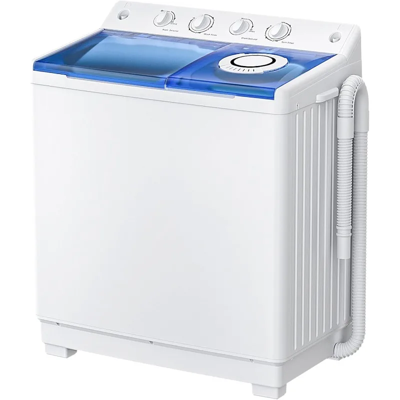 Portable Washing Machine, Twin Tub Washing Machine Laundry Compact Washer spinner Combo with 40lbs capacity, 24Lbs Washer an