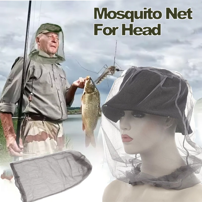 Outdoor Moskito Kopf Mesh Netze Gartenarbeit Insekten-Proof Hut Für Wandern Camping Angeln Gesicht Kopf Schutz Mesh Mit Lagerung tasche Image