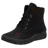 Winterboots RIEKER, Damen, Gr. 42, braun (schwarz, braun), Nubuklederimitat, Textil, sportlich, Schuhe, Schnürboots, Stiefelette, Casual-Boots mit softem Schaftrand