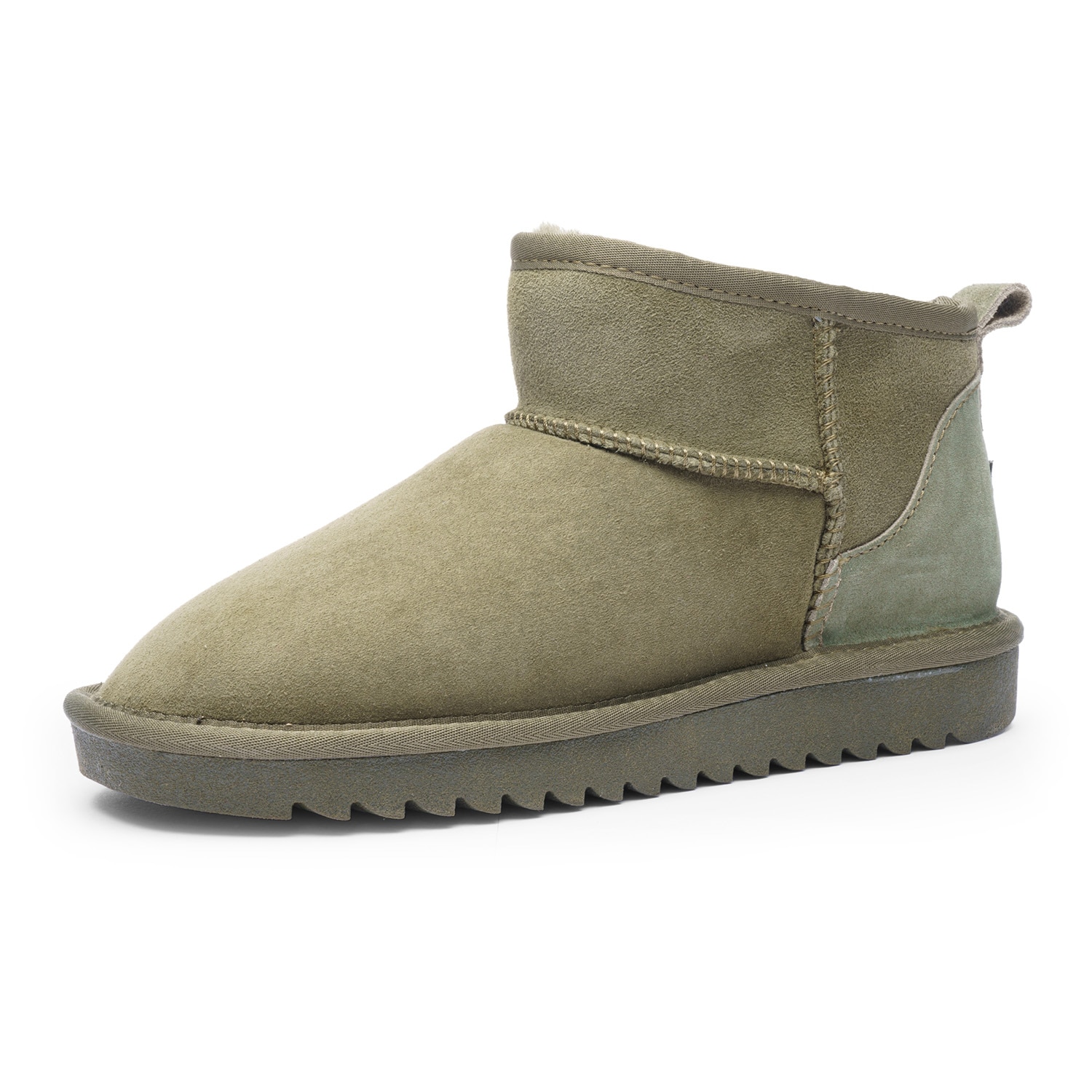 Winterboots ARA "ALASKA", Damen, Gr. 42, khaki, Lammfell, Veloursleder, unifarben, Schuhe, Schlupfboots, Snowboots, Winterboots in Bequemweite H = sehr weit
