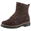 Schnürstiefelette WALDLÄUFER "KITOMI", Damen, Gr. 7 (40,5), braun (dunkelbraun), Veloursleder, casual, Schuhe, Schnürboots, Winterboots, Komfortschuh in extrabreiter Schuhweite K