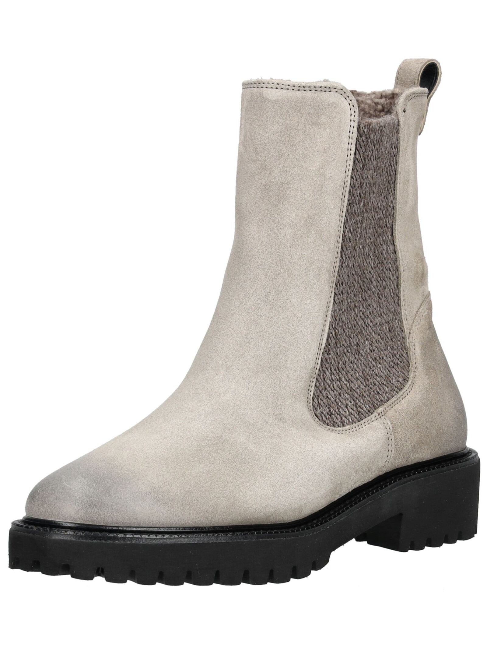 Stiefelette PAUL GREEN "Paul Green Stiefelette Veloursleder/Textil", Damen, Gr. 37,5, grau, Textil, Veloursleder, Schuhe Stiefelette