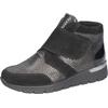 Klettboot WALDLÄUFER "K-RAMONA", Damen, Gr. 7,5 (41), silber (schwarz, silberfarben), Nubukleder, Nappaleder, Lackleder, metallic, casual, Schuhe, Stiefelette, Komfortschuh, Bequemschuh in extrabreiter Schuhweite K