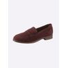 Slipper HEINE, Damen, Gr. 40, rot (bordeaux), Leder, Veloursleder, Rindsleder, modisch, Schuhe