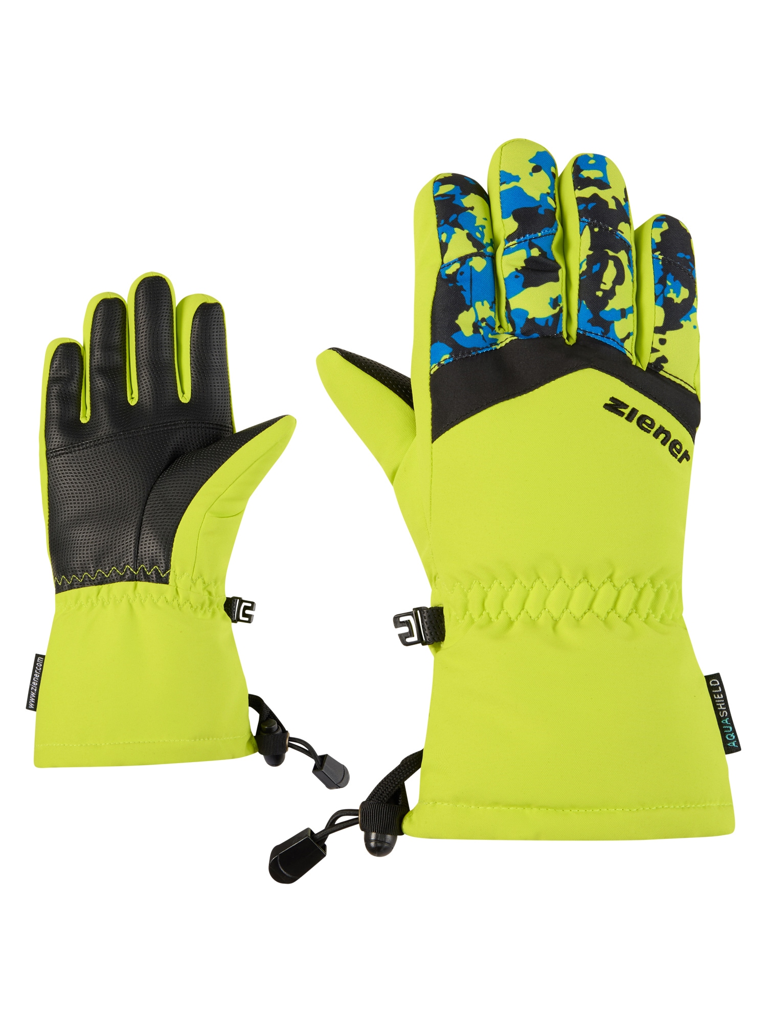 Skihandschuhe ZIENER "LETT-Z AS glove junior", Kinder, Gr. 6, lime, Obermaterial: 100% Polyester; Innenhand: 100% Polyester; Futter: 100% Polyester; Wattierung: 100% Polyester, Handschuhe Image