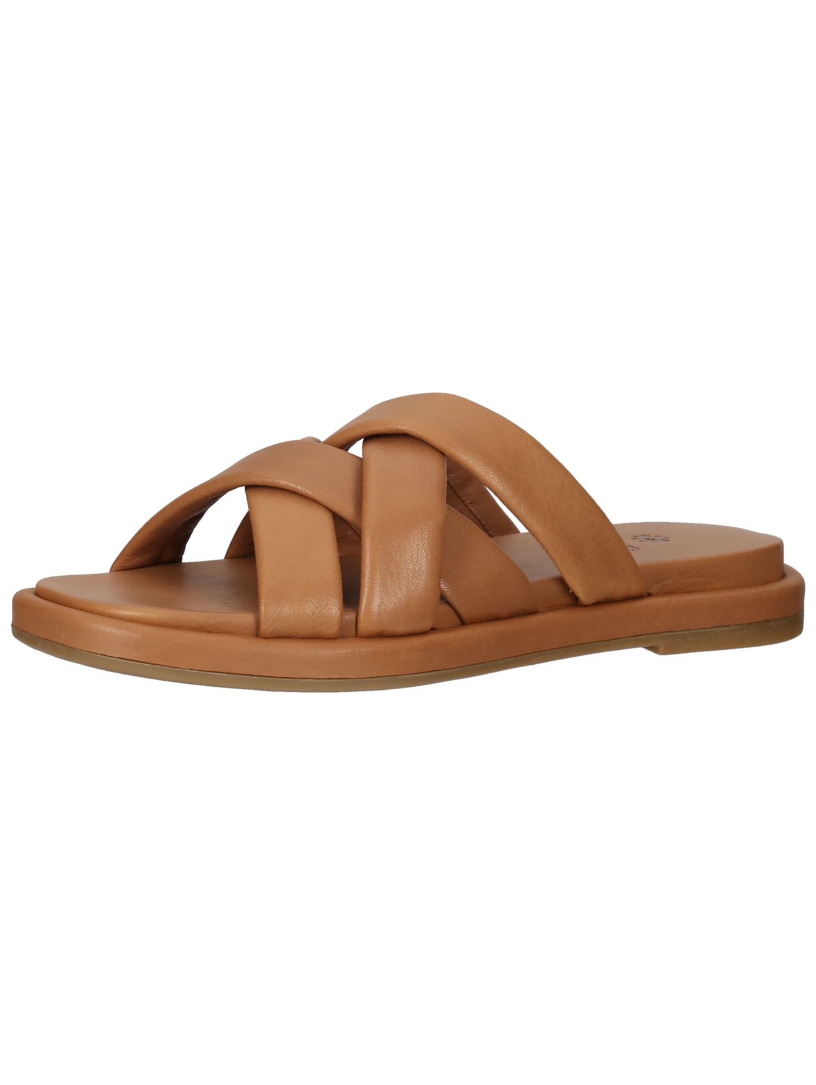 Pantolette ILC "ILC Pantoletten Leder", Damen, Gr. 37, braun (cognac), Leder, Schuhe Pantolette