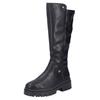Winterstiefel RIEKER, Damen, Gr. 43, Varioschaft, schwarz, Lederimitat, klassisch, Schuhe, Langschaftstiefel, Plateaustiefel mit Stretch am Schaft, TEX-Membrane
