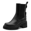 Chelseaboots TAMARIS, Damen, Gr. 37, schwarz, Lederimitat, Elastischer Einsatz, unifarben, modisch, Schuhe, Blockabsatz, Stiefelette mit Zierschnallen-Element an der Ferse