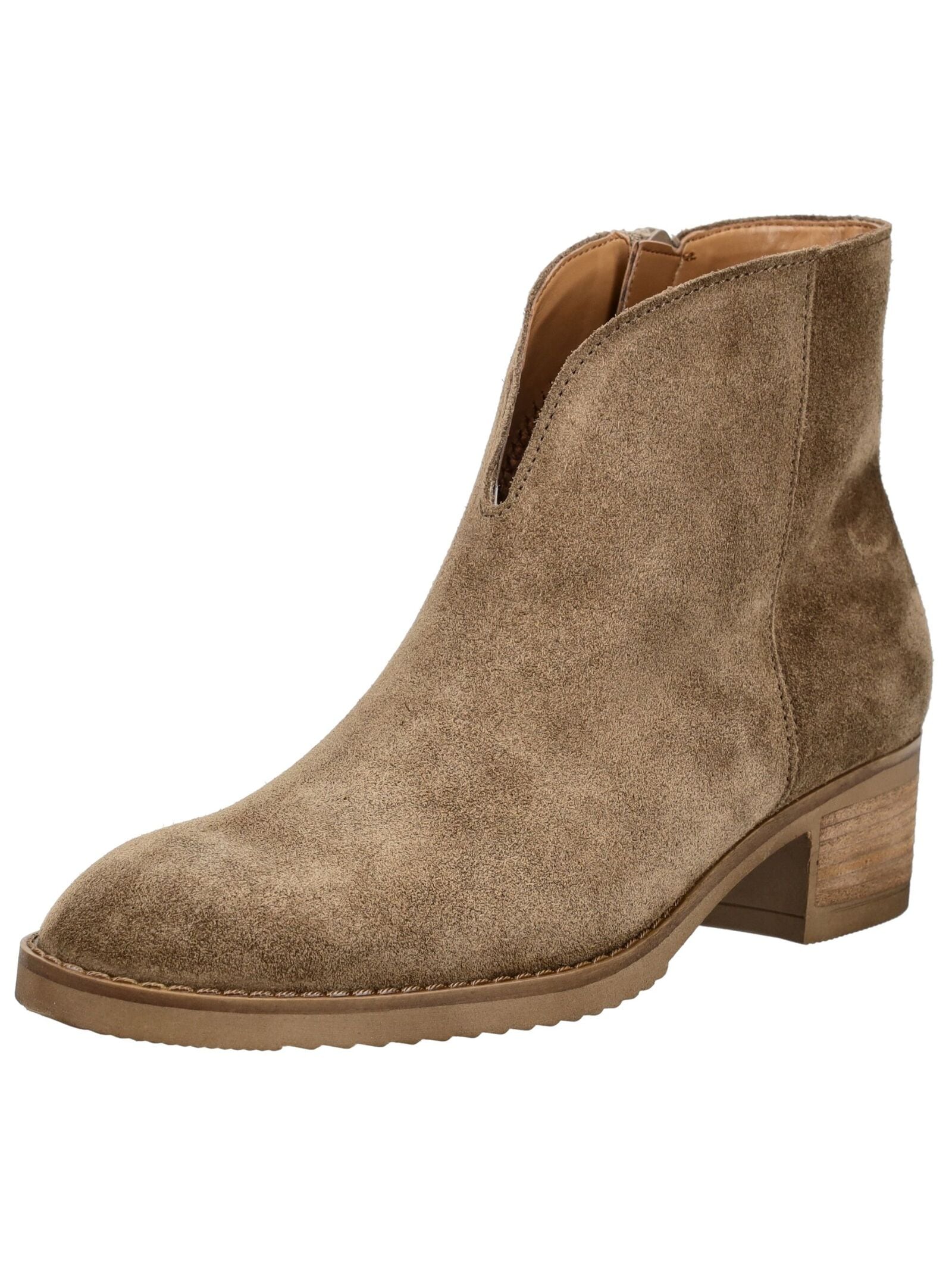 Stiefelette GABOR "Gabor Stiefelette Veloursleder", Damen, Gr. 42,5, braun (mittelbraun), Veloursleder, Schuhe Stiefelette