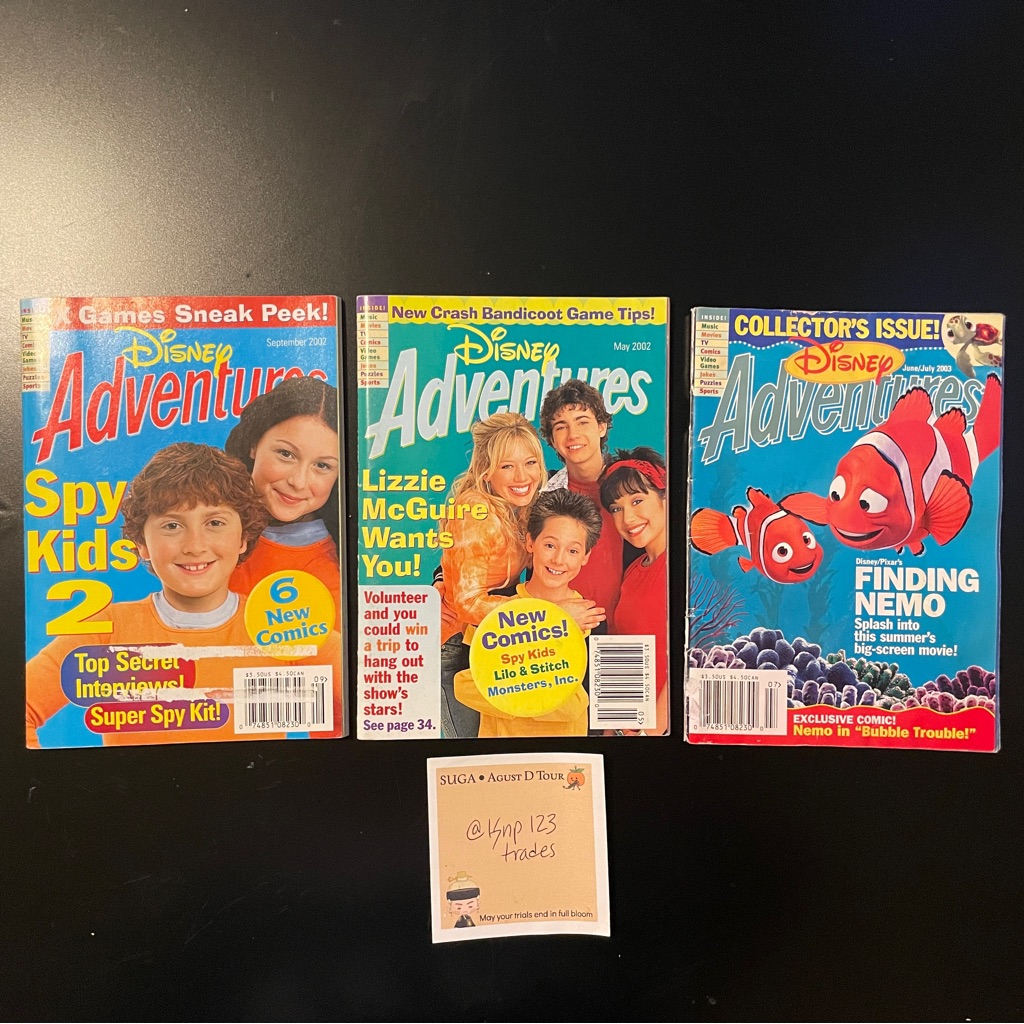 Disney Other | Disney Adventures Magazine Set - Spy Kids, Lizzie Mcguire, And Finding Nemo | Color: Blue/Red | Size: Os