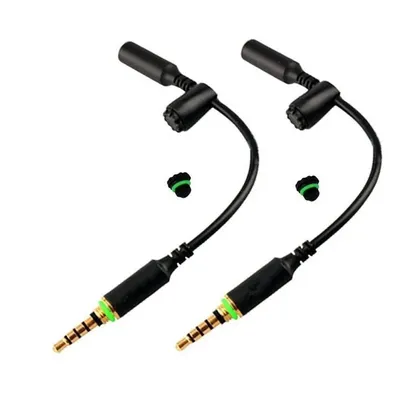 2 Pack Waterproof Headphone Cable 3.5mm Audio Adapter for Lifeproof Fre and Nuud Case of iPhone 6/6 Plus, 6S/6S Plus (Black)