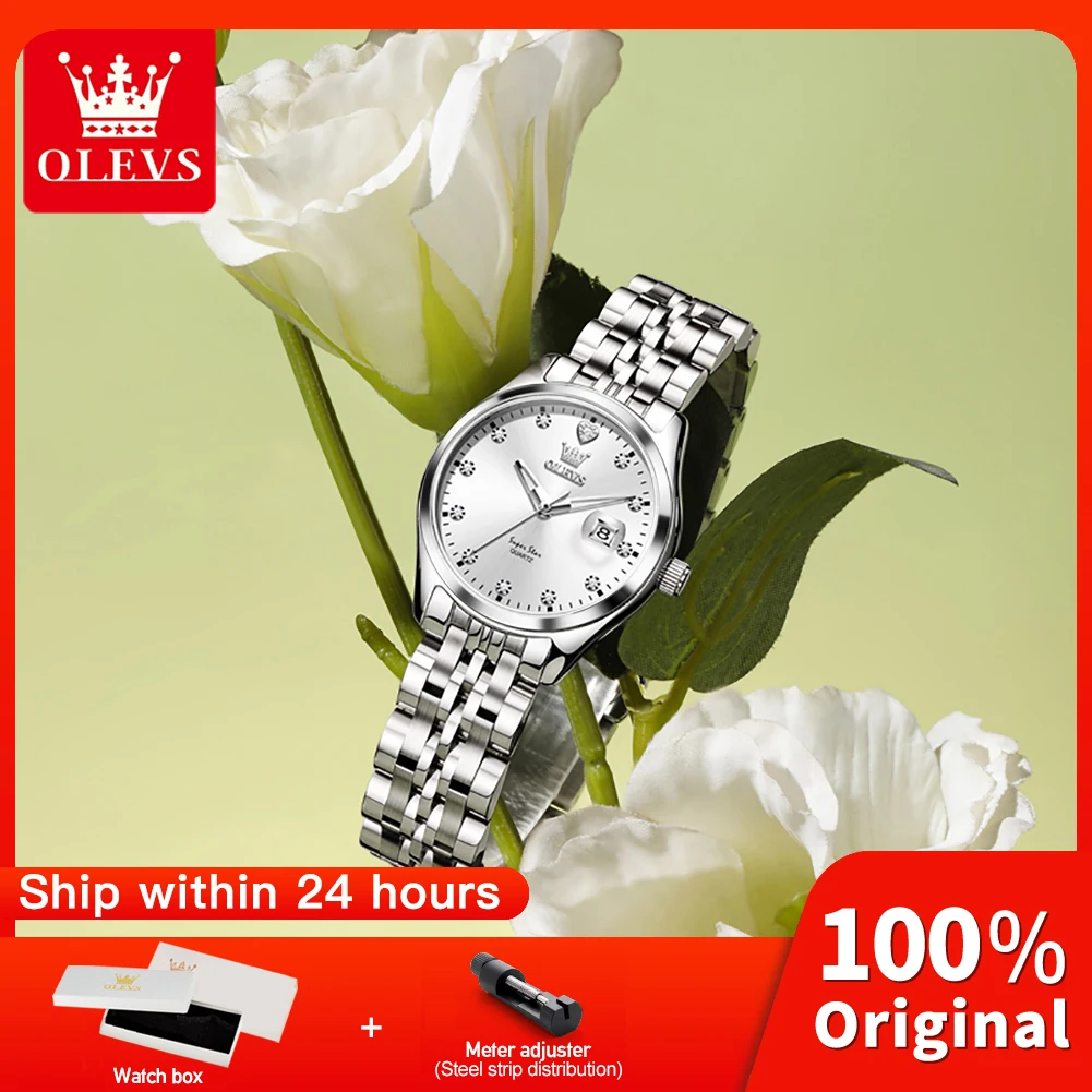 OLEVS Watches 5649 Womens Watch Original Elegant Quartz Watch Waterproof Luminous Date Watches For Women Gifts Reloj New