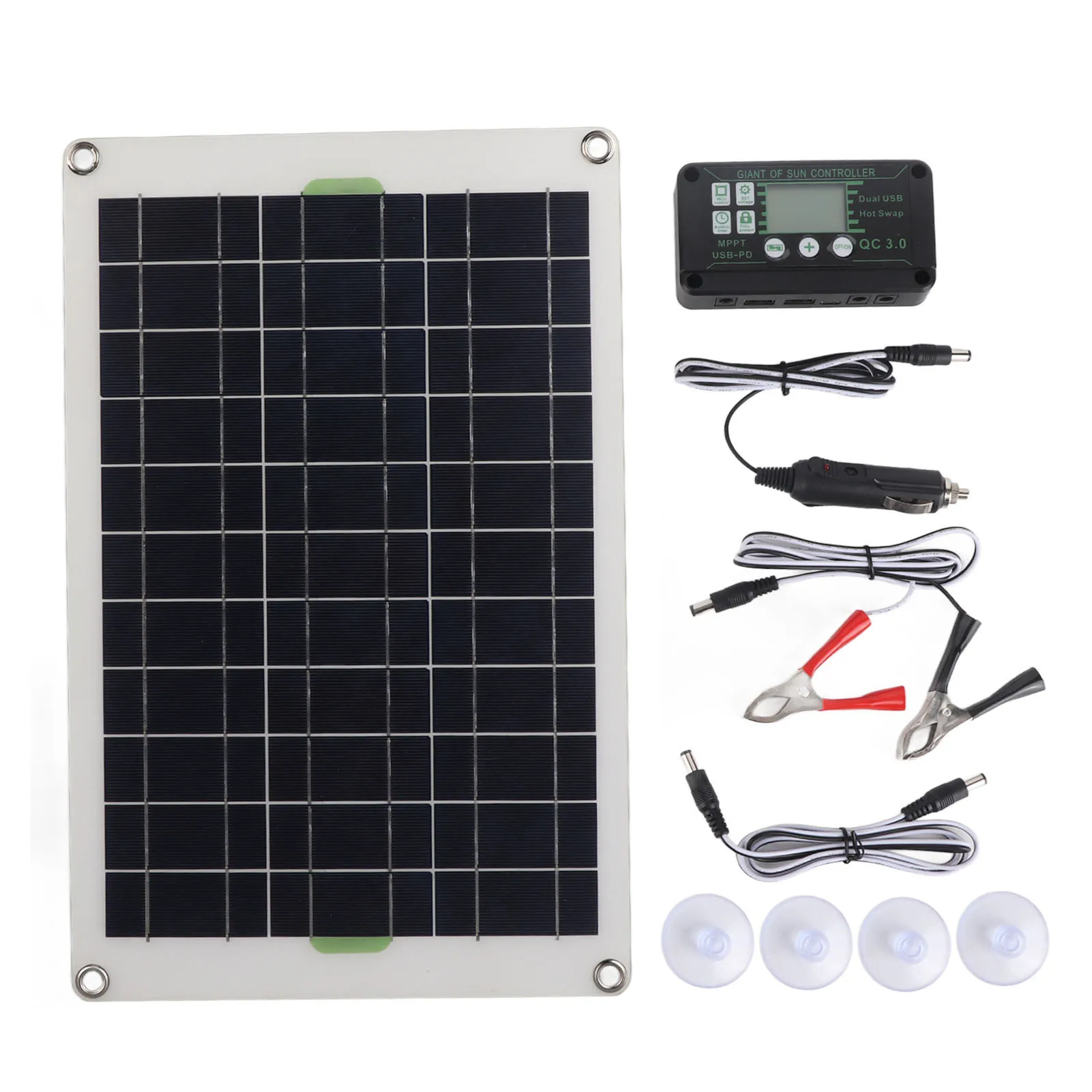 Kit pannello solare 50W Caricatore pannello solare 12V Controller 30A Pannello solare monocristallino portatile Strumenti di ricarica per barche marine RV