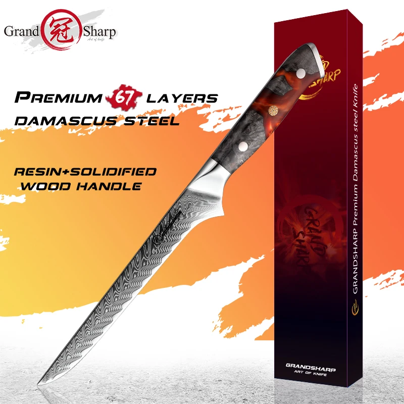 Damaskus Küchenmesser Kochmesser Ausbeinmesser Japanischer Stahl Kochwerkzeug Home Market Kochen Besteck Fleisch Gemüse Steakmesser Image