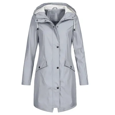 Lightweight Rain Jacket Raincoat Women's Zipper Waterproof Raincoat Jacket Outdoor Packable Waterproof Hooded Rain Jackets