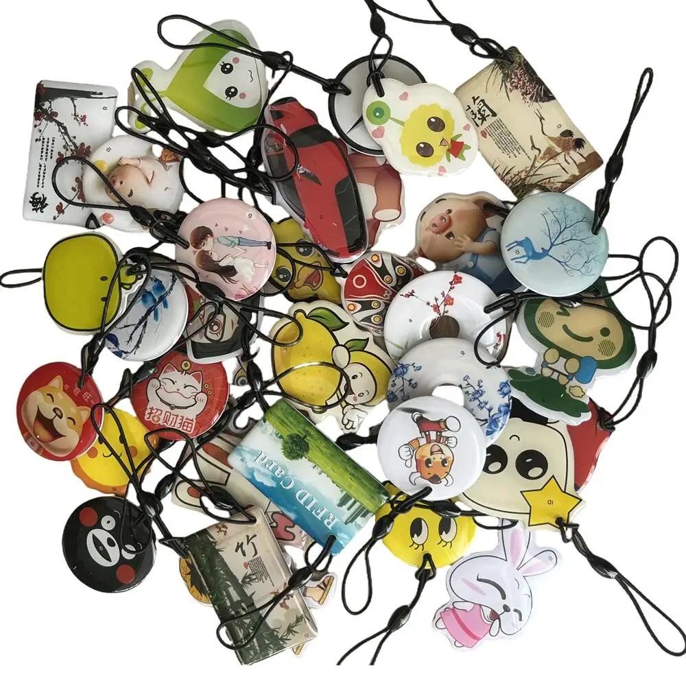 Random PatternT5577 EM4305 Rewritable 125KHz RFID Tag Writable Duplicate Copy EM4100 Card Key Fob Proximity ID Token Keyfobs