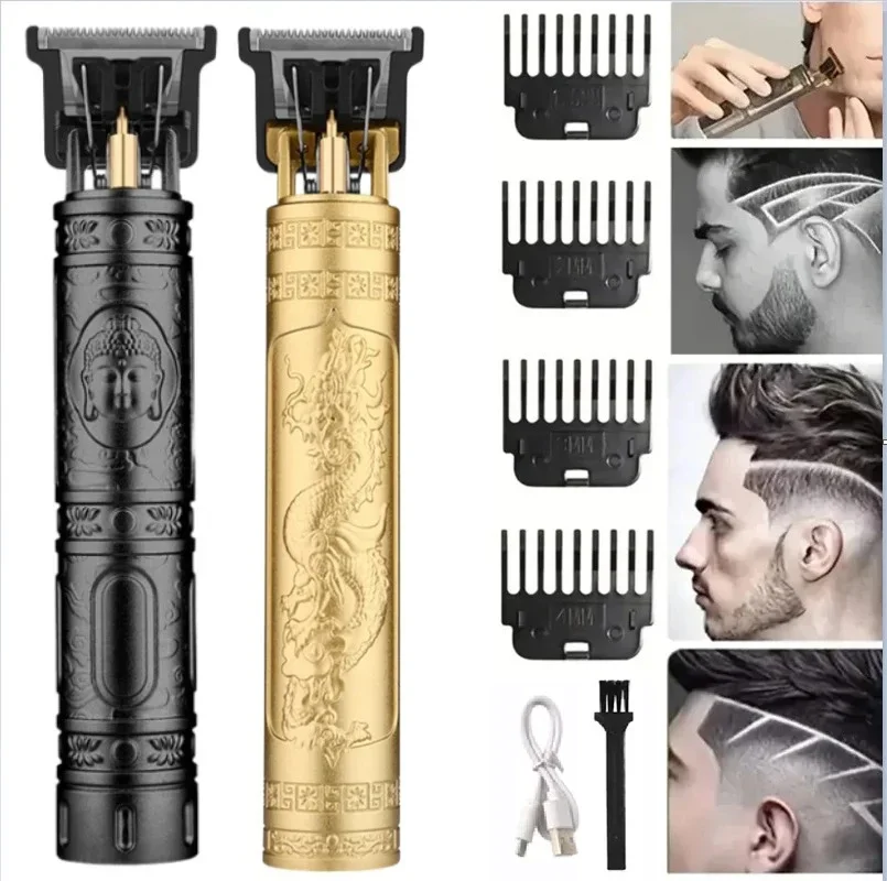 Tragbare Rasierer Barber Cordless Elektrische Haar Schneiden Maschine USB Schnelle Lade Haar Trimmer Vintage Haar Clipper Für Hairdresse Image