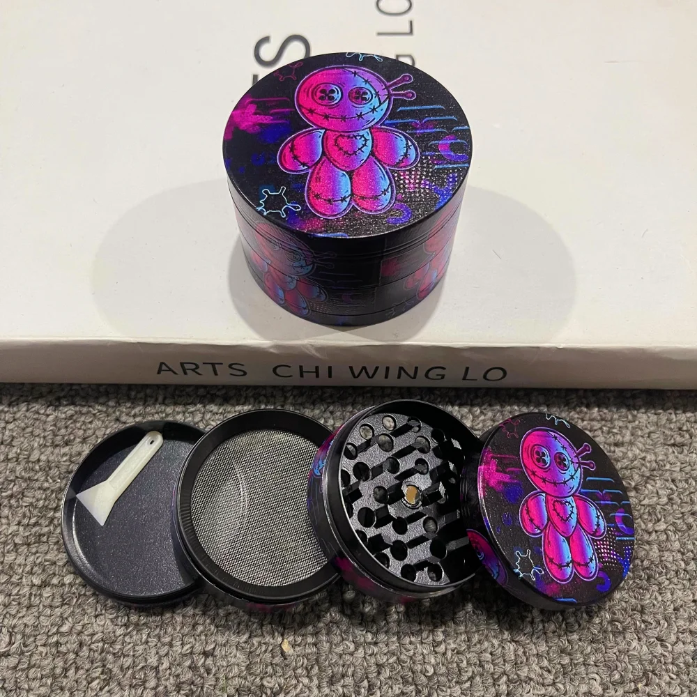 1,6/2/2,5 zoll Metall Kräuter Grinder Cartoon Manuelle 4-Schichten Mörser Stößel Mühle Salz Gewürz pflanzen Mühle Knospe Zigarette Rauchen Werkzeug Image