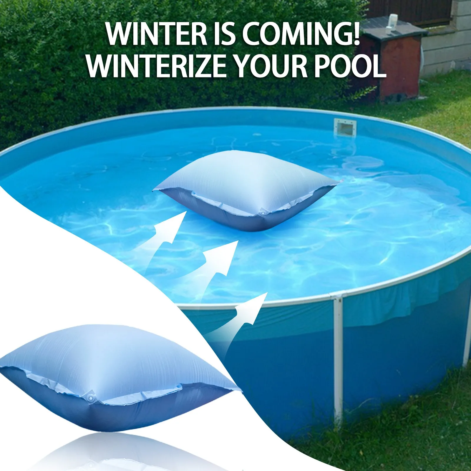 Oreiller d'hiver pour piscine, housse de piscine d'hivernage Durable, coussin gonflable flottant pour piscine hors sol