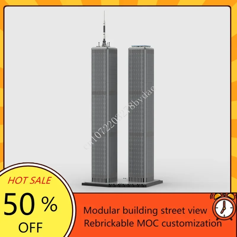 6626PCS WTC Twin Towers Maßstab 1:800 Modulare MOC Kreative street view Modell Benutzerdefinierte Puzzle DIY Bildung Montage Modell Spielzeug geschenke Image