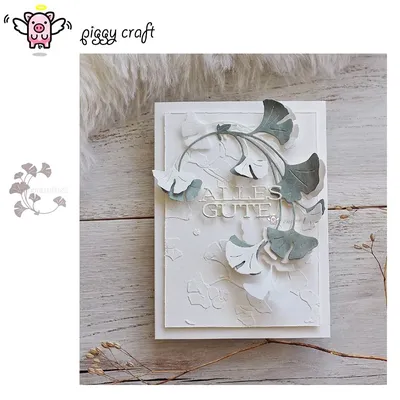 Piggy Craft metal cutting dies cut die mold Leaf strip frame Scrapbook paper craft knife mold blade punch stencils dies