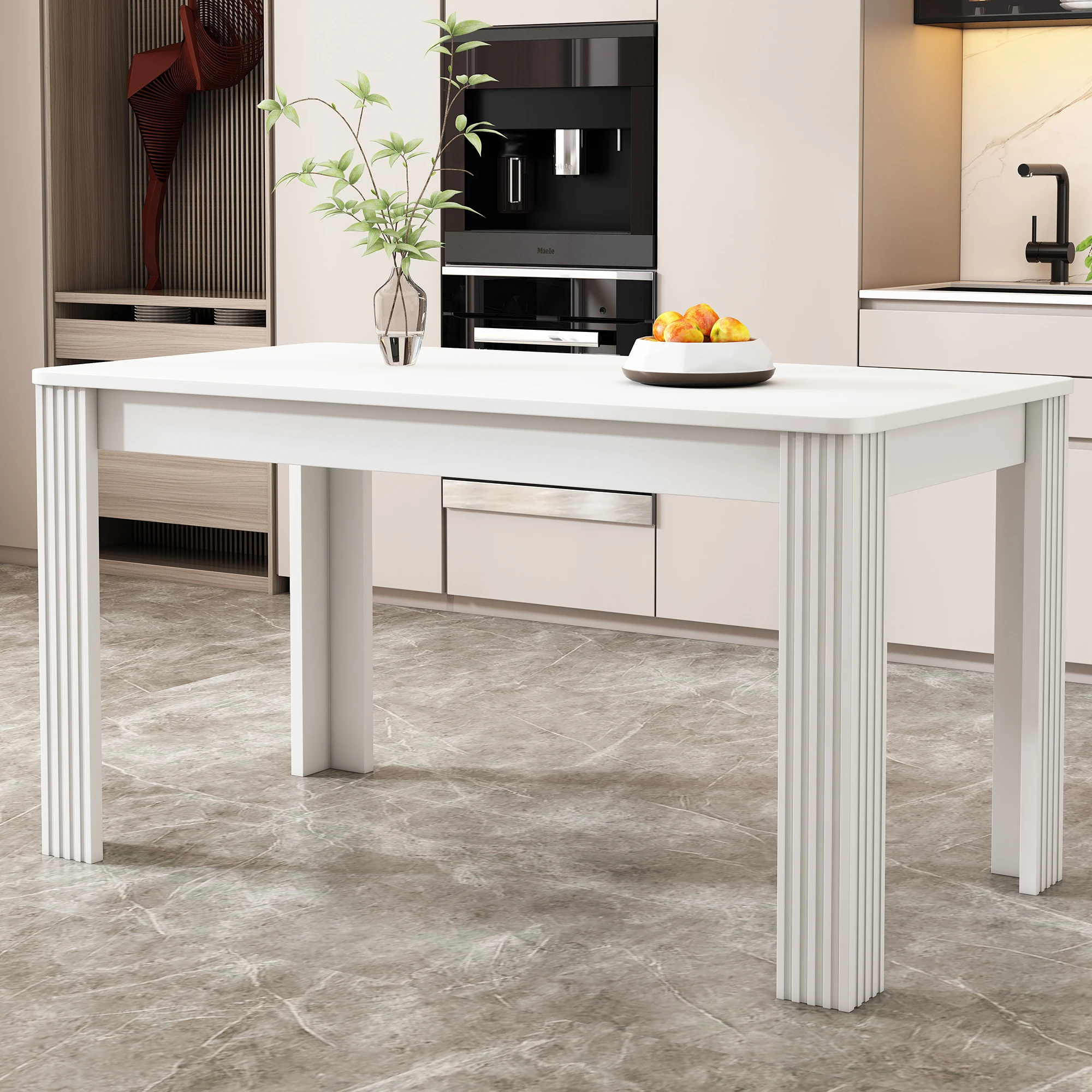 Table à manger moderne en bois table à manger rectangulaire en chêne table basse avec table de cuisine à quatre pieds table de restaurant salle à manger