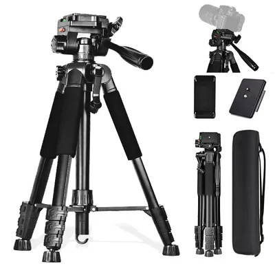 Stativ für Kamera, Kamerastativ 60" Heavy Duty Stativ, Telefonstativ für Videoaufzeichnung Foto Vlog, Eisen Kamerastative