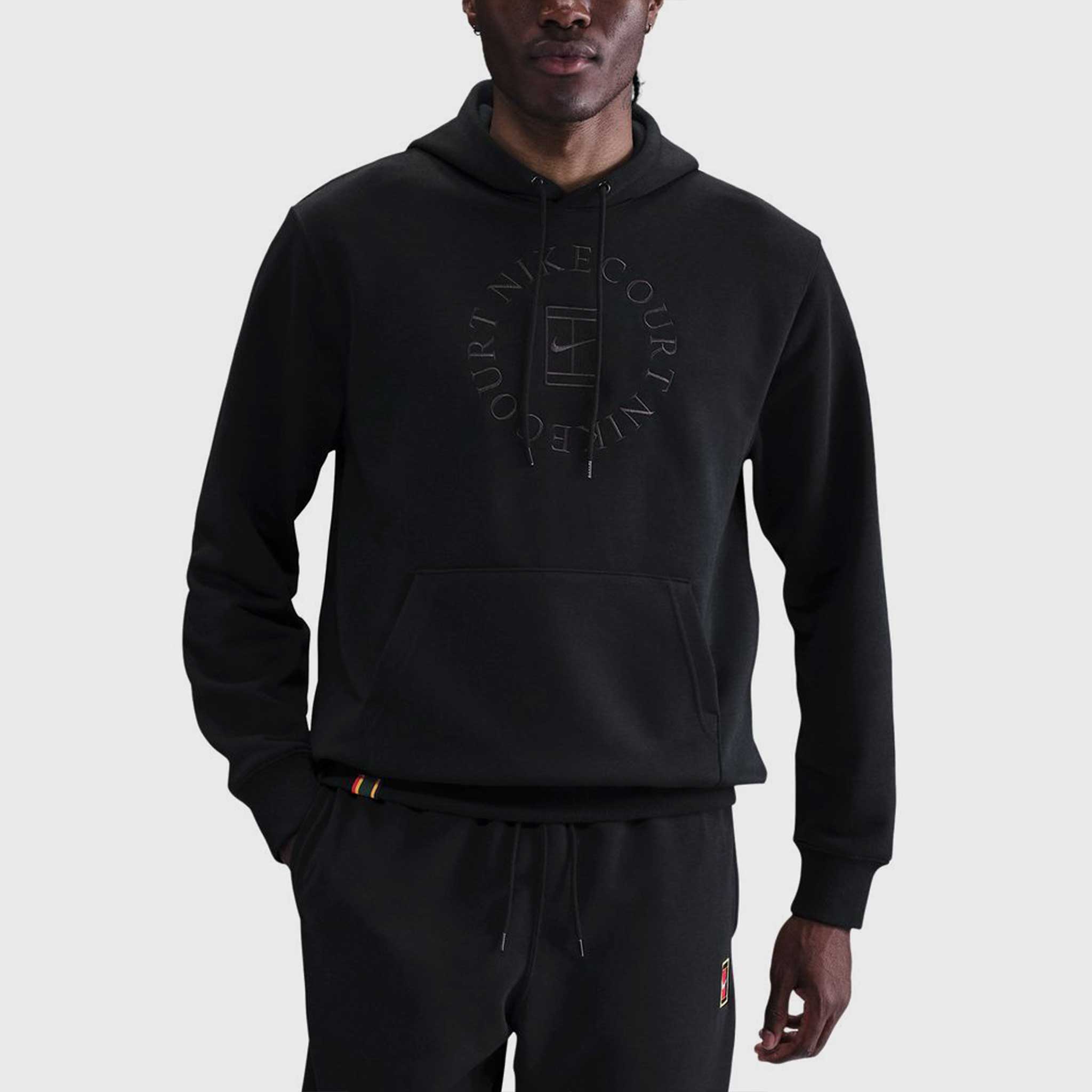 Nike Heritage Fleece Hoodie Men's Tennis Apparel Black/Anthracite