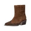 Bikerboots ALMA EN PENA "ALMA EN PENA Stiefelette Veloursleder", Damen, Gr. 37, braun (camel), Veloursleder, casual, Schuhe