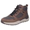 Winterboots RIEKER, Herren, Gr. 45, braun (dunkelbraun), Lederimitat, Textil, casual, Schuhe, Schnürboots, Casual High Top Sneaker mit TEX-Membran