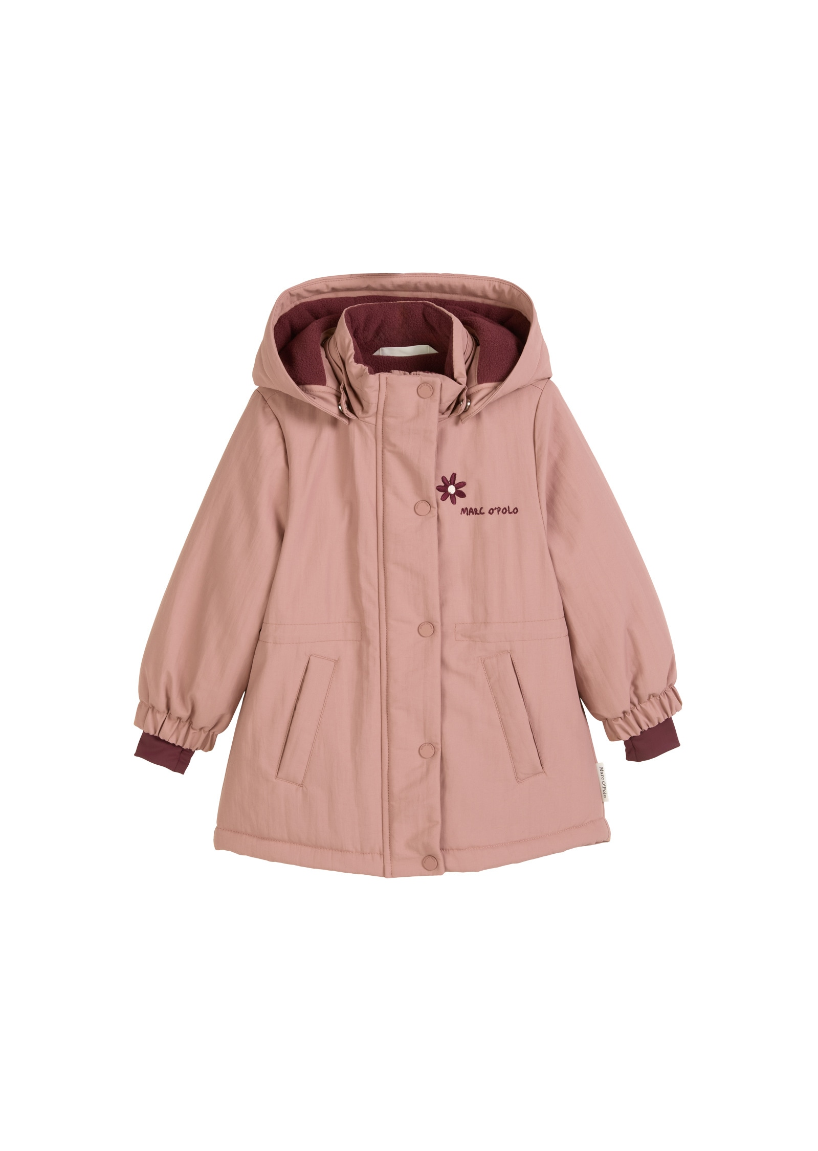 Outdoorjacke MARC O'POLO "mit weichem Fleecefutter", Mädchen, Gr. 116/122, pale rose, Obermaterial: 100% Polyester; Füllung: 100% Nicht verfügbar; Futter: 100% Nicht verfügbar, unifarben, regular fit, Windstopperbündchen, Jacken Image
