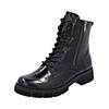 Schnürstiefelette REMONTE "Remonte Stiefelette Lederimitat", Damen, Gr. 43, schwarz (schwarz lack), Lederimitat, casual, Schuhe