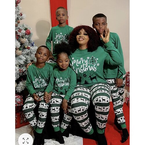 Pyjamas de Noël en famille Vêtements de Nuit Renne Rodolphe Graphique Tenues assorties à la famille Doux pour Homme Femmes Garçons Fille Adultes Enfant Noël Nouvel An la veille de Noël Vêtements de